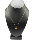 10K YELLOW GOLD NECKLACE WITH GOLD FILLED SORORITY HEART PENDANT