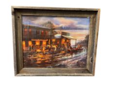 WESTERN DECOR PRINT BILLIARDS AND SALOON