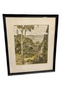 MICHEL KADY CALIFORNIA ARTIST PRINT OF A VIEW OF GOLDEN STATE BRIDGE