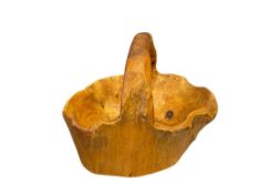 VINTAGE HAND CARVED WOODEN BASKET / BOWL