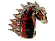 VENICE, ITALY HAND BLOWN ART GLASS SOUVENIR HORSE BUST SCULPTURE