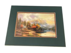 THOMAS KINKADE MATTED COLLECTORS PRINT TITLED END OF A LAZY DAY: THE END OF A PERFECT DAY III