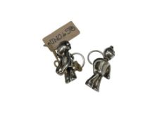 UNO DE 50 STERLING SILVER FIGURAL CARTOON BOY AND GIRL KEYCHAINS