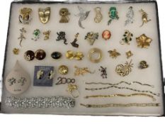 ASSORTED WOMEN'S FASHION JEWELRY BROOCHES BRACELETS, AND EARRINGS