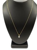 14K YELLOW GOLD OVAL CUT BLUE TOPAZ PENDANT NECKLACE
