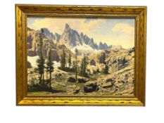 STEPHEN WILLARD CALIFORNIA / ILLINOIS ARTIST HAND EMBELLISHED COLORED PHOTOGRAPH MOUNTAIN LANDSCAPE