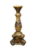HAND PAINTED ROYAL SATSUMA PORCELAIN CANDLESTICK HOLDER
