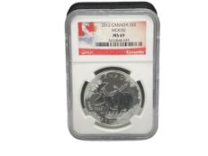 2012 CANADA MOOSE $5 SILVER COIN NGC MS69