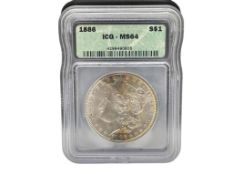 1886 U.S. MORGAN SILVER DOLLAR ICG MS64