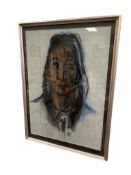 GERDA CHRISTOFFERSEN ORIGINAL PASTEL ON PAPER NATIVE AMERICAN MAN PORTRAIT