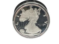 OVERSIZED 1999 AMERICAN SILVER EAGLE DESIGN 1/2LB .999 FINE SILVER ROUND