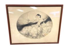 LOUIS ICART DAME AUX CAMELIAS SIGNED LADY OF THE CAMELIAS ORIGINAL ETCHNG WITH SEAL AND STAMP
