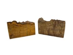 VINTAGE SUNCREST MYRTLEWOOD BOOKENDS WITH NATURAL EDGE, CRAFTED IN OREGON