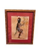 NEIL RANDALL DAVID SR. NATIVE AMERICAN ARTIST AND KATSINA CARVER ORIGINL ACRYLIC PAINTING