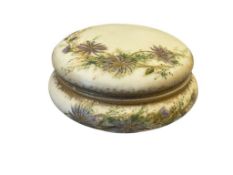 ANTIQUE GFH / GDM HAVILAND LIMOGES HAND PAINTED PORCELAIN DRESSER JAR MADE IN FRANCE