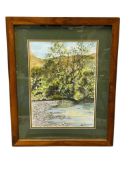 MELANIE WALTERS CALIFORNIA / NEVADA ARTIST ORIGINAL WATERCOLOR ON PAPER TRUCKEE RIVER