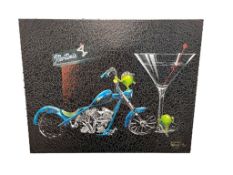 MICHAEL GODARD ANIMATED OLIVE ART LIMITED EDITION GICLEE ON CANVAS CUSTOM MARTINI NO. 43 / 100