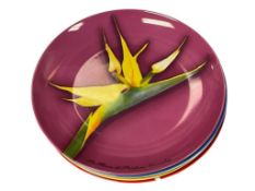 LE FLEURS DE PARFUMS GIVENCHY PORCELAIN DESIGNER PLATE SET OF 4 FLORAL DESIGN PATES