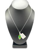 STERLING SILVER KINGMAN GREEN MOHAVE STONE PENDANT NECKLACE