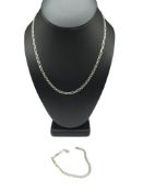 ITALIAN STERLING SILVER MARINER LINK NECKLACE AND BRACELET