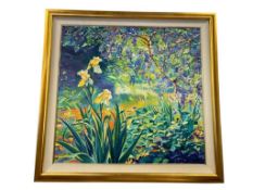 EYE-CATCHING JAN KASPRZYCKI AMERICAN ARTIST HEAVY ACRYLIC ON CANVAS SPRING IN PROVENCE 1999