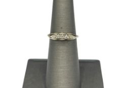 VINTAGE BLUE FIRE DESIGNER HALLMARKED 14K WHITE GOLD AND DIAMOND WEDDING BAND