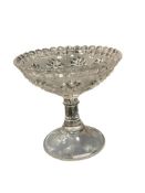 EARLY AMERICAN PRESSED GLASS ROMAN ROSETTE SHERBERT DISH CIRCA 1870'S - 1890'S