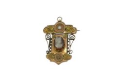 ANTIQUE VICTORIAN GOLD FILLED CARVED CAMEO BROOCH