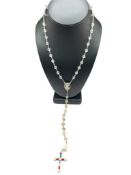 VINTAGE STERLING SILVER CRYSTAL ROSARY