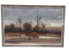 GENE SPECK NORTH DAKOTA BORN, NEVADA ARTIST ORIGINAL WATERCOLOR ON PAPER NATIVE AMERICAN CAMP