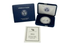 2011-W U.S. MINT AMERICAN SILVER EAGLE .999 FINE SILVER PROOF COIN
