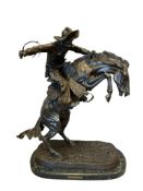 LARGE FREDERIC REMINGTON LIMITED EDITION BRONZE SCULPTURE THE BRONCO BUSTER EDITION OF 100