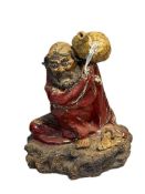 CHINESE SHIWAN POTTERY FIGURE SHIWAN KILNS GUANGDONG PROVINCE, CHINA FLAMBE OXBLOOD GLAZE