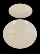 MURANO HANDBLOWN ART GLASS IVORY COLORED GLASS SHALLOW BOWLS / CENTERPIECE BOWLS
