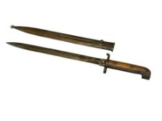 SWEDISH MAUSER CARBINE LONG BAYONET M1894 / M1919 WITH SCABBARD