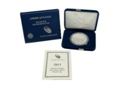 2013-W U.S. MINT AMERICAN SILVER EAGLE .999 FINE SILVER PROOF COIN