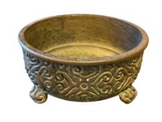 ANTIQUE CHINESE BRONZE FOOTED INCENSE BOWL