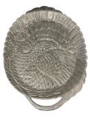 ARTHUR COURT 1977 ALUMINUM TURKEY SERVING PLATTER WITH LARGE HANDLE AND TURKEY FEET
