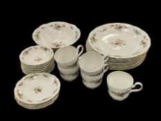 JOHANN HAVILAND CHINA MOSS ROSE PARTIAL PORCELAIN DISHES SET