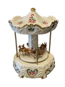 WIND-UP MUSICAL HOLIDAY REINDEER CAROUSEL