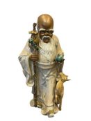 LARGE CHINESE MUDMEN STATUE TRADITIONAL FOLK ART WISE MAN OF THE EIGHT IMMORTALS
