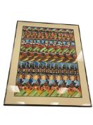 JO ANN MULLER ORIGINAL WATERCOLOR ON PAPER AFRICAN MASK AND CRAFTS PAINTING