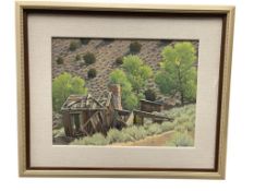 JEFF NICHOLSON PROLIFIC NEVADA ARTIST ORIGINAL OIL ON CANVAS BOARD DERELICT BUILDING