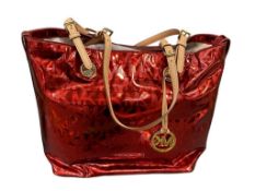 MICHAEL KORS PATENT MONOGRAM LOGO FASHION DESIGNER TOTE