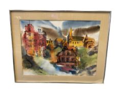 PAUL FIRDEN CARSON CITY, NV ARTIST ORIGIANL WATECOLOR ON PAPER OF VIRGINIA CITY, NV BUILDINGS