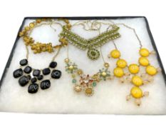 FIVE FANCY BIB STYLE STATEMENT NECKLACES