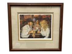 STEVEN SAYLOR NEVADA ARTIST LIMITED EDITION PERSONALIZED PRINT TITLED BAR TALK