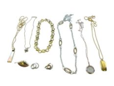 LIZ CALIBORNE SIGNED JEWELRY COLLECTION INCLUDING SIX NECKLACES, EARRINGS, AND A BROOCH