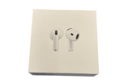 AUTHENTIC APPLE AIRPODS 4 IN-EAR HEADPHONES WITH CHARGING CASE, MANUAL, AND ORIGINAL BOX