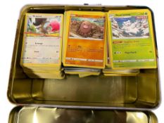 OVER 300 PLUS POKEMON COLLECTOR TRADING CARDS WITH COLLECTOR TIN CIRCA 2020-2024